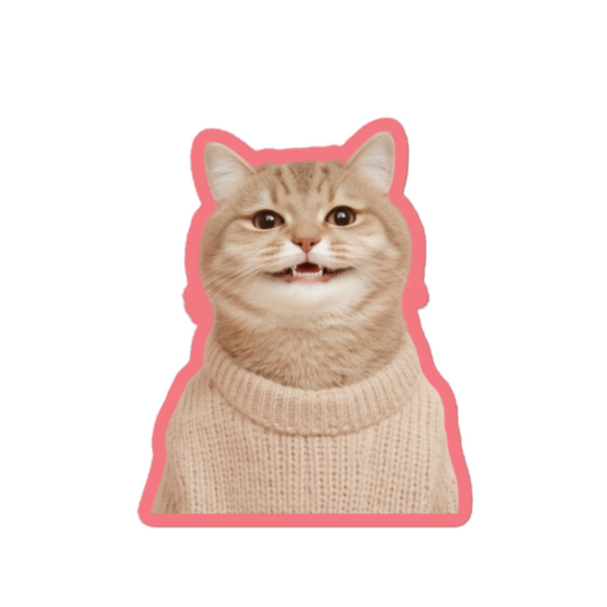 Smiling Cat Sticker