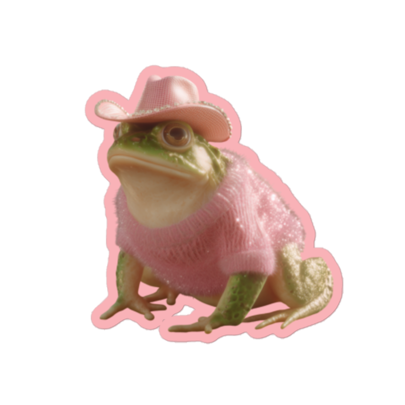 Aesthetic Pink Toad with Cowboy Hat