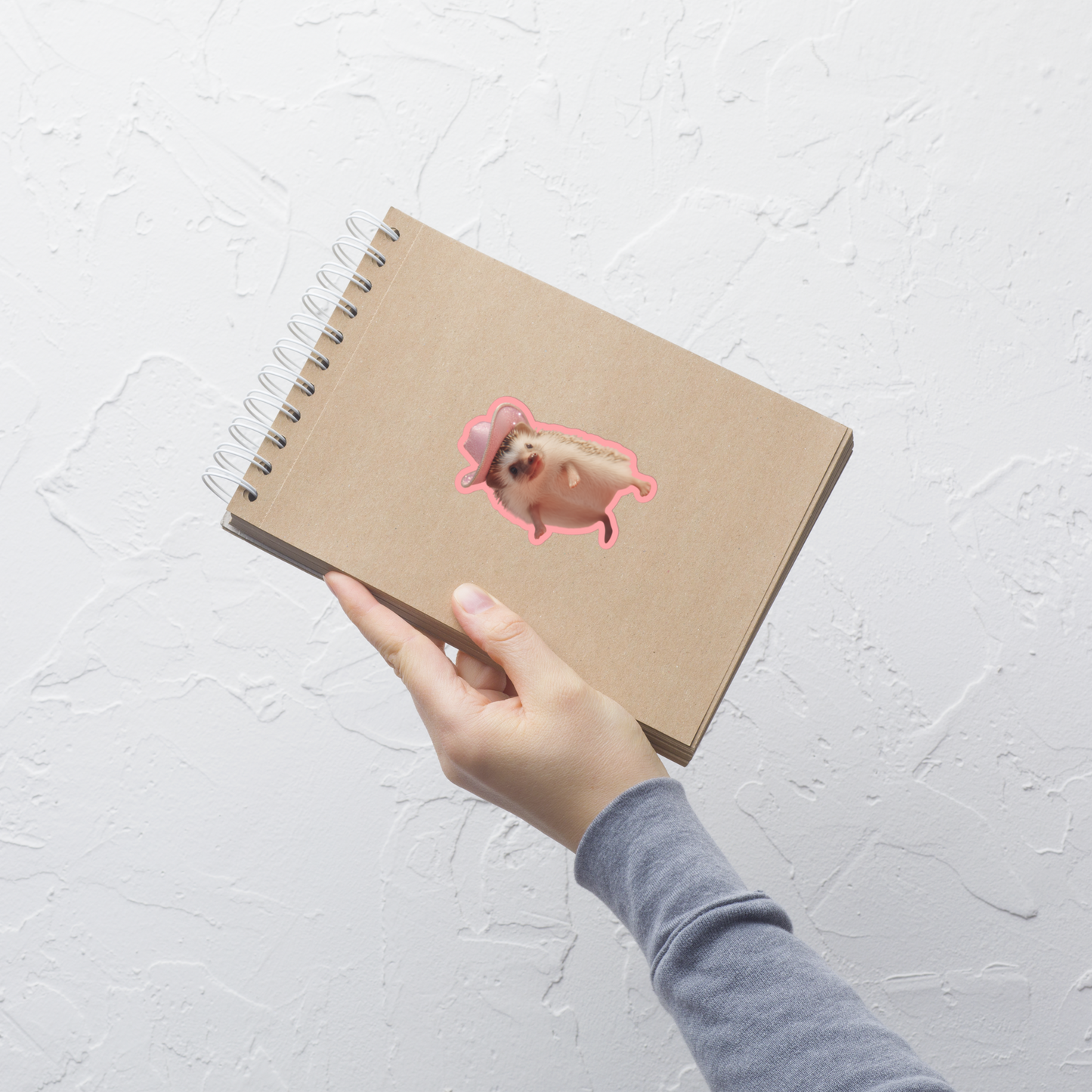 Pink Cowboy Baby Porcupine Sticker